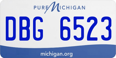 MI license plate DBG6523