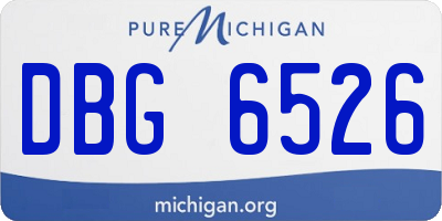 MI license plate DBG6526