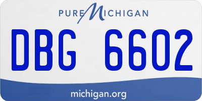 MI license plate DBG6602