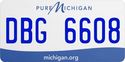 MI license plate DBG6608