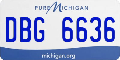 MI license plate DBG6636