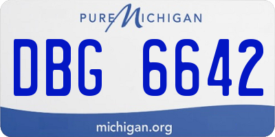 MI license plate DBG6642