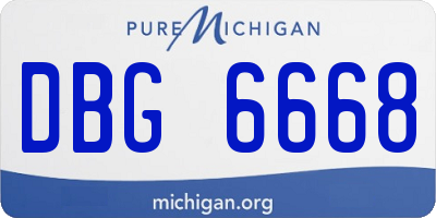 MI license plate DBG6668