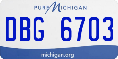 MI license plate DBG6703
