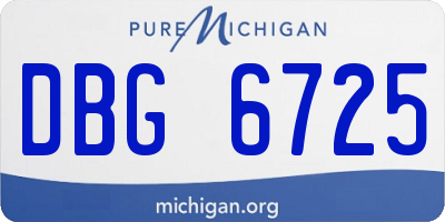 MI license plate DBG6725