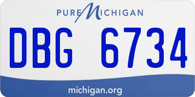 MI license plate DBG6734