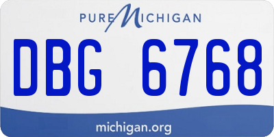 MI license plate DBG6768