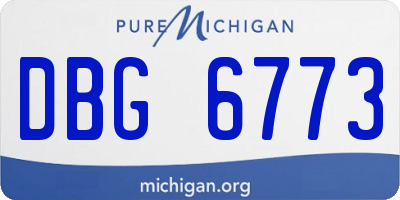 MI license plate DBG6773