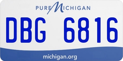 MI license plate DBG6816