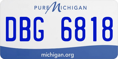 MI license plate DBG6818