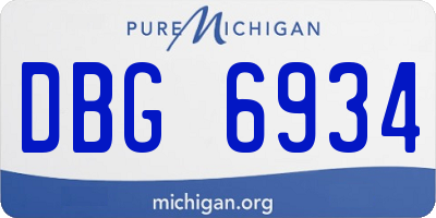 MI license plate DBG6934