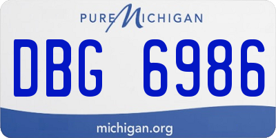 MI license plate DBG6986