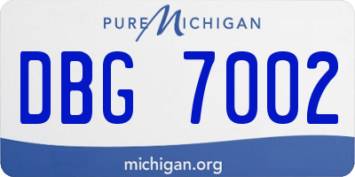 MI license plate DBG7002