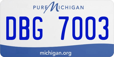 MI license plate DBG7003