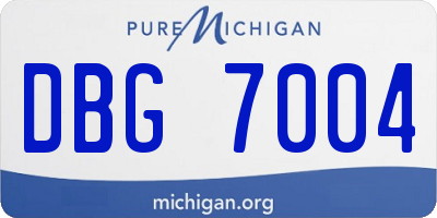 MI license plate DBG7004