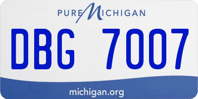 MI license plate DBG7007
