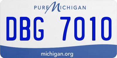 MI license plate DBG7010