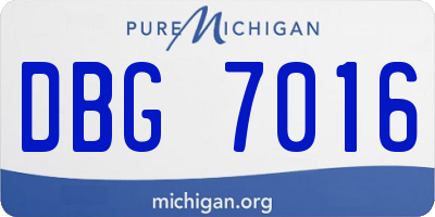MI license plate DBG7016