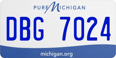 MI license plate DBG7024