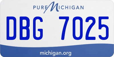 MI license plate DBG7025