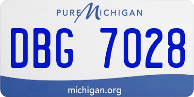 MI license plate DBG7028