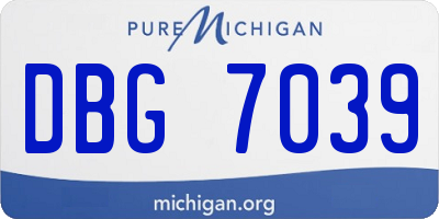 MI license plate DBG7039