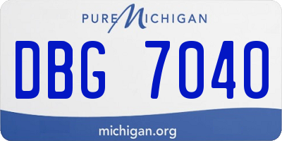 MI license plate DBG7040