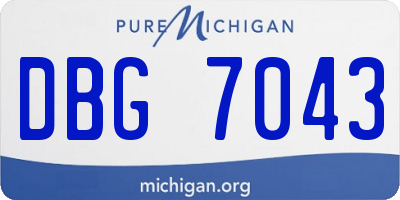 MI license plate DBG7043