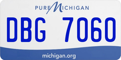 MI license plate DBG7060