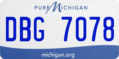 MI license plate DBG7078