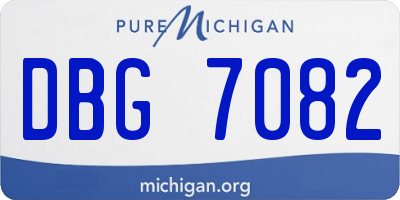 MI license plate DBG7082