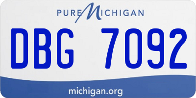 MI license plate DBG7092