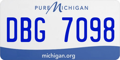 MI license plate DBG7098