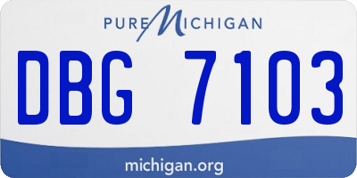 MI license plate DBG7103