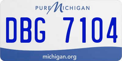 MI license plate DBG7104
