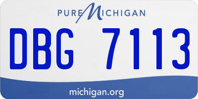 MI license plate DBG7113
