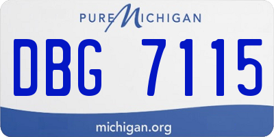 MI license plate DBG7115