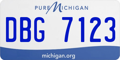 MI license plate DBG7123