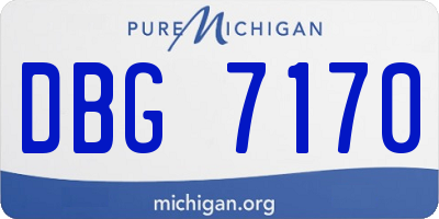 MI license plate DBG7170