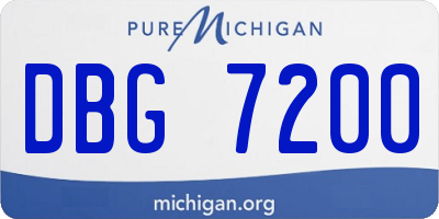 MI license plate DBG7200
