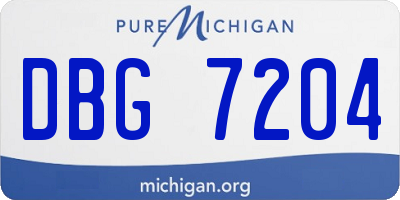 MI license plate DBG7204
