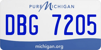 MI license plate DBG7205