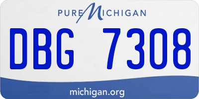 MI license plate DBG7308