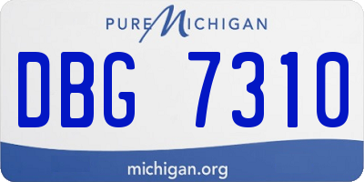 MI license plate DBG7310