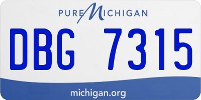 MI license plate DBG7315