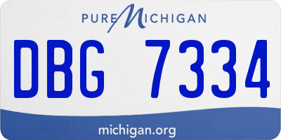 MI license plate DBG7334
