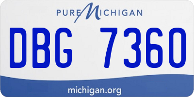 MI license plate DBG7360
