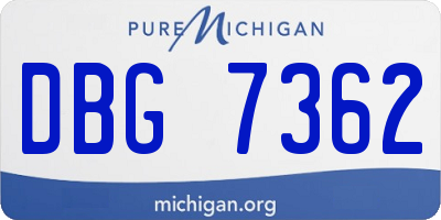 MI license plate DBG7362