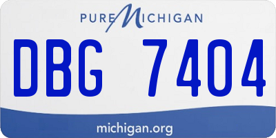 MI license plate DBG7404