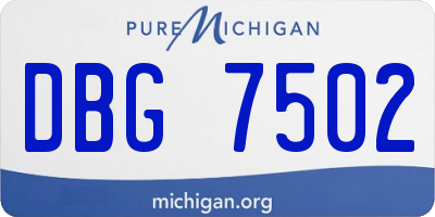 MI license plate DBG7502
